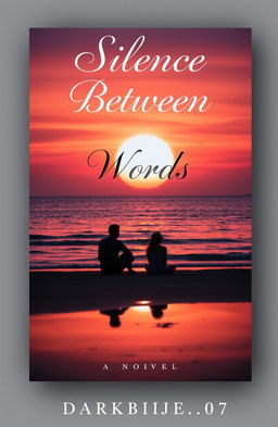 Aesthetic book cover for a novel titled 'Silence Between Words' by Darkbije_07