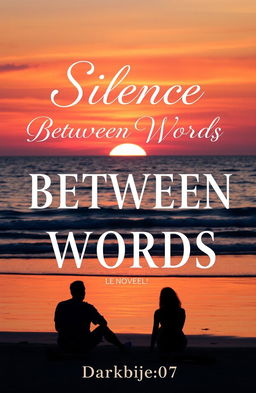 Aesthetic book cover for a novel titled 'Silence Between Words' by Darkbije_07