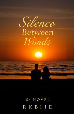 An aesthetic book cover for a novel titled 'Silence Between Words' by Darkbije_07