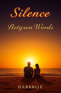 An aesthetic book cover for a novel titled 'Silence Between Words' by Darkbije_07