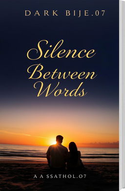 An aesthetic book cover for a novel titled 'Silence Between Words' by Darkbije_07