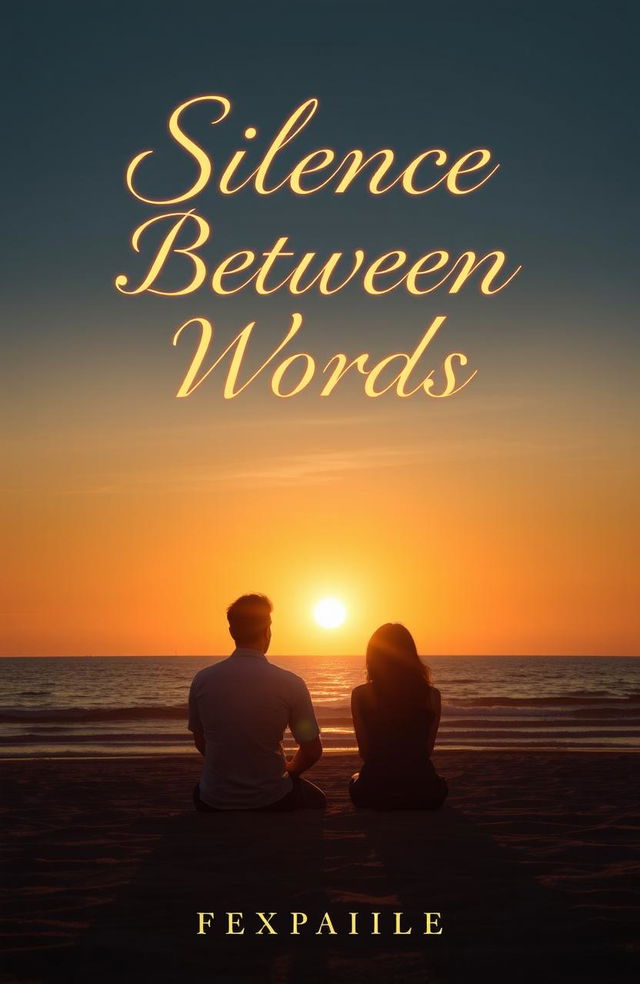 An aesthetic book cover for a novel titled 'Silence Between Words' by Darkbije_07