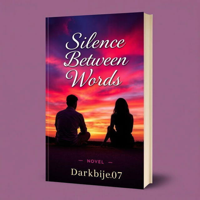 A beautifully designed book cover for a novel titled 'Silence Between Words' by Darkbije_07