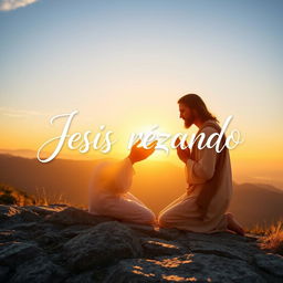 A powerful and uplifting image for a YouTube video thumbnail showing Jesus in a moment of prayer