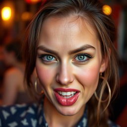 A 25-year-old woman with a provocative expression, emanating confidence and allure
