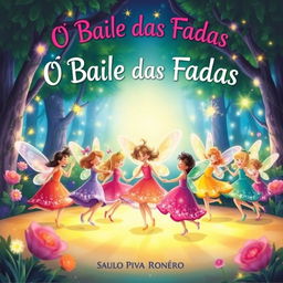 A delightful children's book cover for 'O Baile das Fadas' by Saulo Piva Ronero