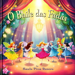 A delightful children's book cover for 'O Baile das Fadas' by Saulo Piva Ronero