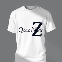 A stylish T-shirt design featuring the letters Q and Z artistically connected into one cohesive shape