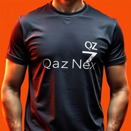A sleek T-shirt design featuring the letters Q and Z elegantly merged into a single unique symbol