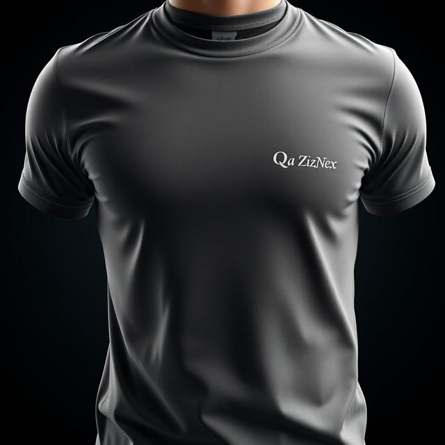 A sleek T-shirt design featuring the letters Q and Z elegantly merged into a single unique symbol