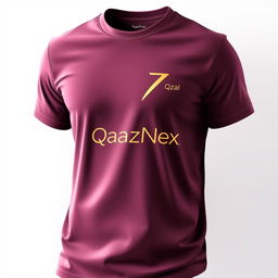 A sleek T-shirt design featuring the letters Q and Z elegantly merged into a single unique symbol