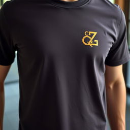 An eye-catching T-shirt design featuring the letters Q and Z seamlessly fused into a single distinctive symbol