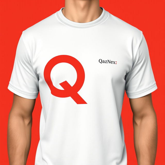 An eye-catching T-shirt design featuring the letters Q and Z seamlessly fused into a single distinctive symbol