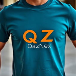 An eye-catching T-shirt design featuring the letters Q and Z seamlessly fused into a single distinctive symbol