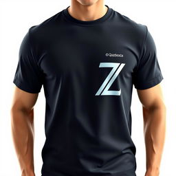 An eye-catching T-shirt design featuring the letters Q and Z seamlessly fused into a single distinctive symbol