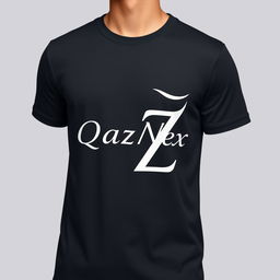 A trendy T-shirt design that artfully connects the letters Q and Z into a single fluid shape