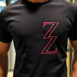 A stylish T-shirt design featuring the letters Q and Z intricately combined into one cohesive symbol
