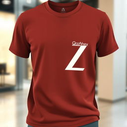 A fashionable T-shirt design that creatively connects the letters Q and Z into a single, fluid graphic