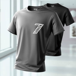 A fashionable T-shirt design featuring the letters Q and Z beautifully integrated into one seamless graphic