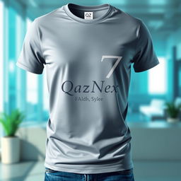A fashionable T-shirt design featuring the letters Q and Z beautifully integrated into one seamless graphic