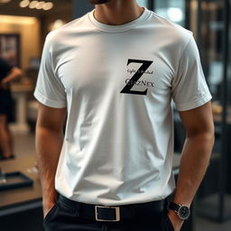 A trendy T-shirt design that features the letters Q and Z intertwined into a single artistic symbol
