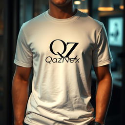 A trendy T-shirt design that features the letters Q and Z intertwined into a single artistic symbol