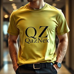 A trendy T-shirt design that features the letters Q and Z intertwined into a single artistic symbol