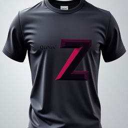 A stylish T-shirt design showcasing the letters Q and Z artistically merged into a single form