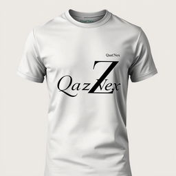 A stylish T-shirt design that features the letters Q and Z creatively combined into a single cohesive graphic