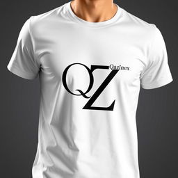 A stylish T-shirt design that features the letters Q and Z creatively combined into a single cohesive graphic