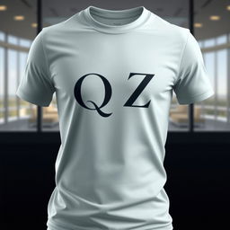 A fashionable T-shirt design that creatively merges the letters Q and Z into a single, striking logo