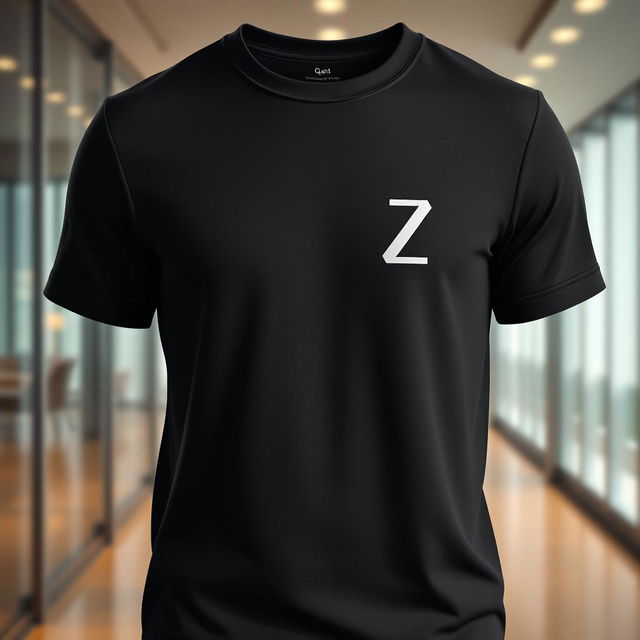 A fashionable T-shirt design that creatively merges the letters Q and Z into a single, striking logo