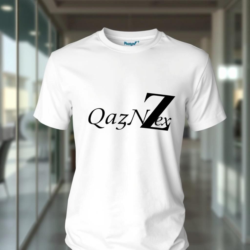 A fashionable T-shirt design that creatively merges the letters Q and Z into a single, striking logo