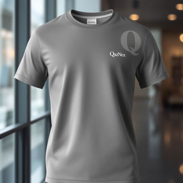 A trendy T-shirt design featuring the letters Q and Z creatively merged into one cohesive logo