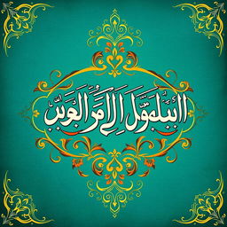A beautiful Islamic calligraphy artwork displaying the phrase 'خدایی جز خدای یگانه نیست' in graceful, flowing script