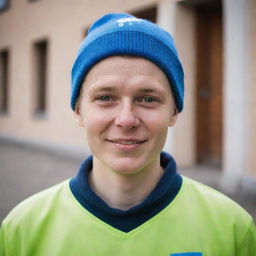 A realistic portrait of a modern volunteer in Russia, gender neutral