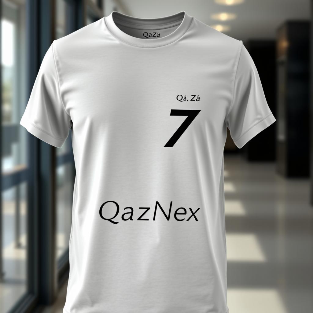 An eye-catching T-shirt design featuring the letters Q and Z creatively integrated into a single artistic logo