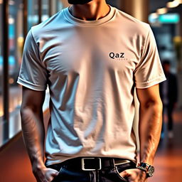 An eye-catching T-shirt design featuring the letters Q and Z creatively integrated into a single artistic logo