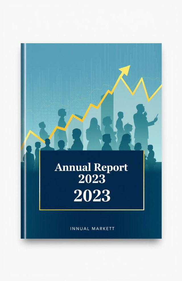 An annual report cover design that conveys the theme of the stock market and its surrounding intermediaries