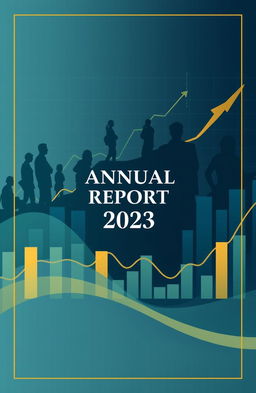 An annual report cover design that conveys the theme of the stock market and its surrounding intermediaries
