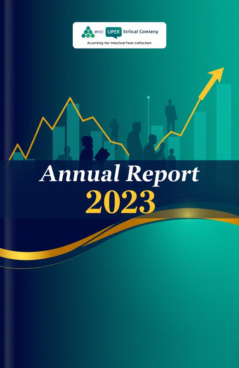 An annual report cover design that conveys the theme of the stock market and its surrounding intermediaries