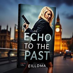 A captivating book cover featuring Eilidh Mae, a young woman with striking blonde hair, set against a backdrop of London