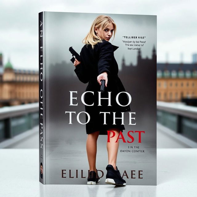 A captivating book cover featuring Eilidh Mae, a young woman with striking blonde hair, set against a backdrop of London