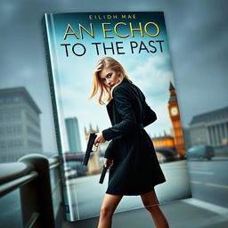 A captivating book cover featuring Eilidh Mae, a young woman with striking blonde hair, set against a backdrop of London