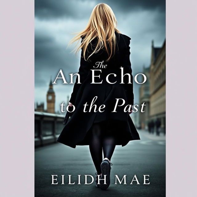 A captivating book cover featuring Eilidh Mae, a character with long blonde hair, set against a backdrop of London