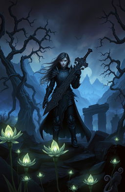 A dark fantasy scene titled 'Dark Blessing'