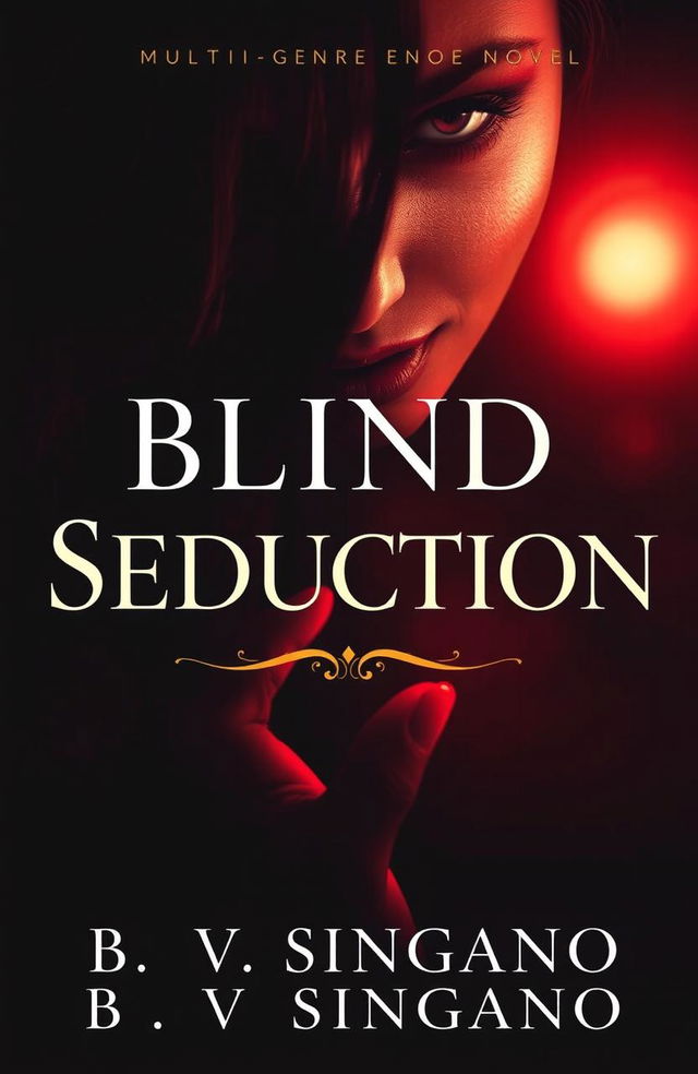 A visually striking cover for a multi-genre novel titled 'Blind Seduction' by B