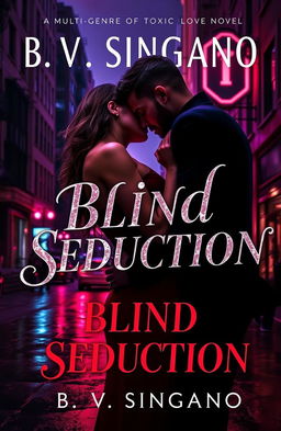 A dramatic and captivating book cover for a multi-genre toxic love novel titled 'Blind Seduction' by B V Singano