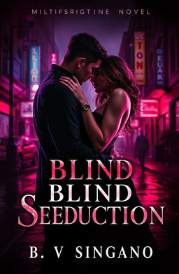 A dramatic and captivating book cover for a multi-genre toxic love novel titled 'Blind Seduction' by B V Singano