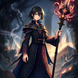 A fantasy anime scene titled 'Dark Blessing'